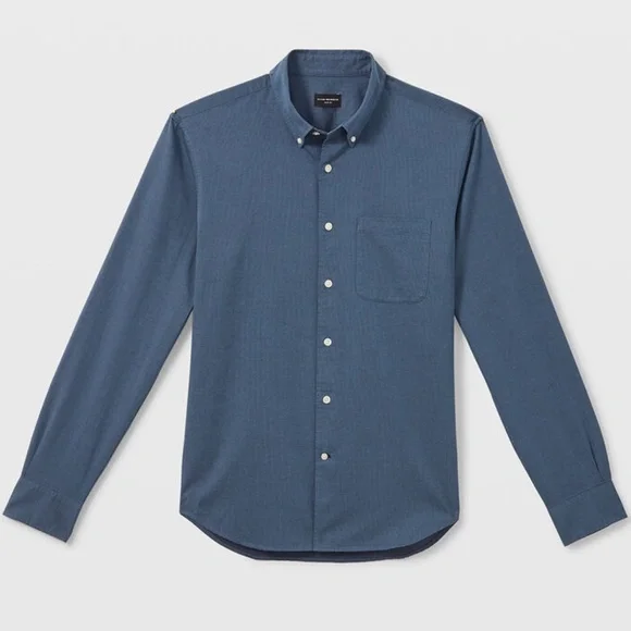 Long Sleeve Textured Button-Down Shirt - Brand New - NEVER WORN - Blue